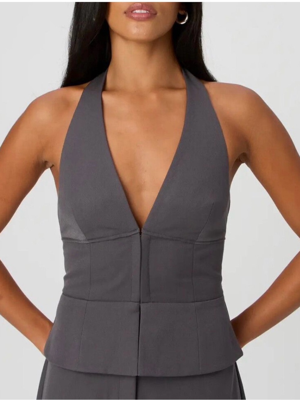Glassons Charcoal Gray Halter Tank Top